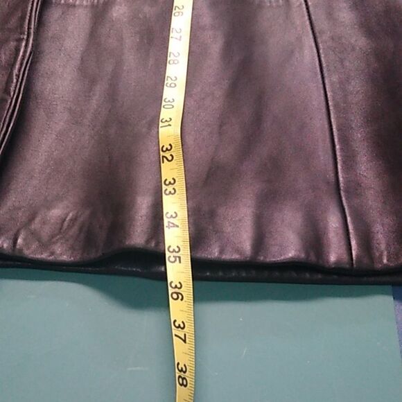 Vintage Reed Women's Black Leather Lg-XL? Swing Three Button Soft Roll cuffCoat - Picture 9 of 13